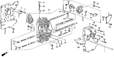 1988 LEGEND L 4 DOOR 4AT AT MAIN VALVE BODY (88-90) diagram 1988 LEGEND L 4 DOOR 4AT AT MAIN VALVE BODY (88-90) diagram