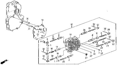 1989 LEGEND STDSUNROOF 4 DOOR 4AT AT SECONDARY BODY (88-90) diagram