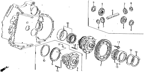 1987 LEGEND RSSUNROOF 4 DOOR 4AT AT DIFFERENTIAL GEAR diagram