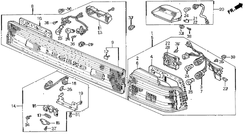 1989 LEGEND L 4 DOOR 4AT TAILLIGHT (89-90) diagram