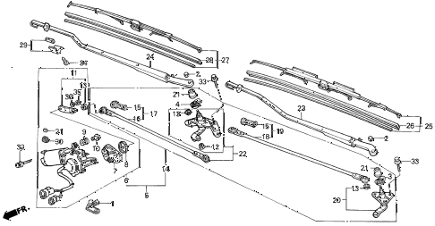 1989 LEGEND L 4 DOOR 4AT FRONT WINDSHIELD WIPER diagram 1989 LEGEND L 4 DOOR 4AT FRONT WINDSHIELD WIPER diagram