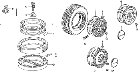 1987 LEGEND LS 4 DOOR 5MT WHEELS diagram 1987 LEGEND LS 4 DOOR 5MT WHEELS diagram