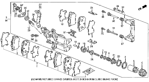 1989 LEGEND L 4 DOOR 5MT REAR BRAKE CALIPER (89-90) diagram