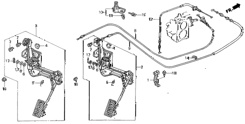 1987 LEGEND RS 4 DOOR 4AT ACCELERATOR PEDAL diagram