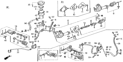1987 LEGEND RSSUNROOF 4 DOOR 4AT CLUTCH MASTER CYLINDER diagram