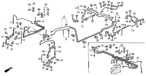 1989 LEGEND STDSUNROOF 4 DOOR 4AT BRAKE LINES (89-90) diagram 1989 LEGEND STDSUNROOF 4 DOOR 4AT BRAKE LINES (89-90) diagram