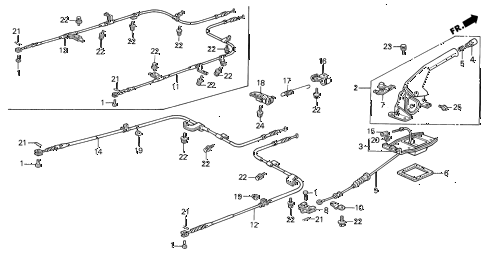 1989 LEGEND STDSUNROOF 4 DOOR 5MT PARKING BRAKE diagram
