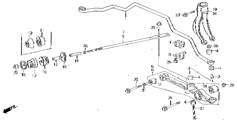 1987 LEGEND RSSUNROOF 4 DOOR 5MT FRONT LOWER ARM diagram