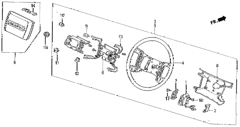 1988 LEGEND STDSUNROOF 4 DOOR 5MT STEERING WHEEL (88 STD) (L) diagram 1988 LEGEND STDSUNROOF 4 DOOR 5MT STEERING WHEEL (88 STD) (L) diagram