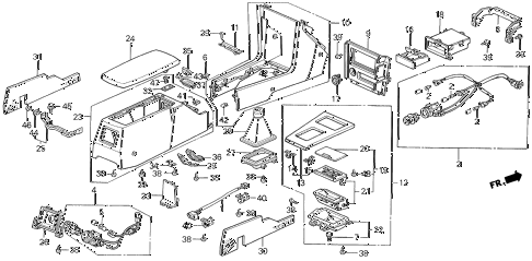 1989 LEGEND STDSUNROOF 4 DOOR 5MT CONSOLE (88-90) diagram 1989 LEGEND STDSUNROOF 4 DOOR 5MT CONSOLE (88-90) diagram