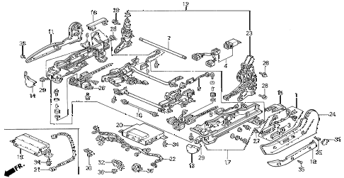 1990 LEGEND LMOQUETTE 4 DOOR 4AT LEFT FRONT SEAT ADJUSTER (POWER) (88-90) diagram