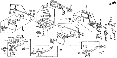 1987 LEGEND RS 4 DOOR 5MT INTERIOR ACCESSORIES - DOOR MIRROR diagram