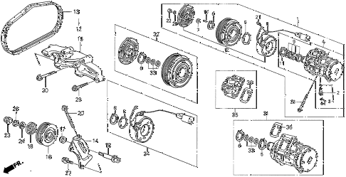 1987 LEGEND RS 4 DOOR 5MT A/C COMPRESSOR diagram