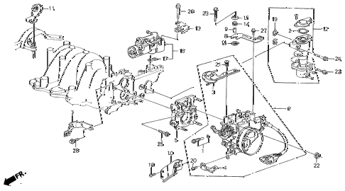 1987 LEGEND RS 4 DOOR 5MT THROTTLE BODY (86-87) diagram