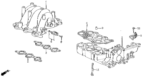 1987 LEGEND RS 4 DOOR 5MT INTAKE MANIFOLD (86-87) diagram