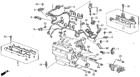 1989 LEGEND L 4 DOOR 5MT ENGINE WIRE HARNESS diagram