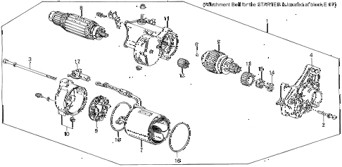 1988 LEGEND LS 4 DOOR 4AT STARTER MOTOR (DENSO) diagram