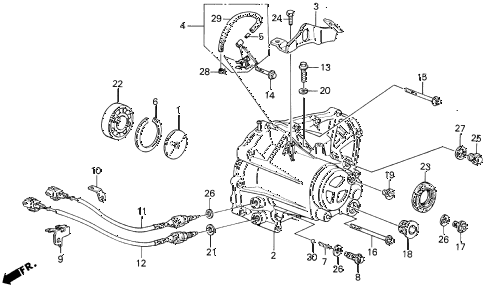 1988 LEGEND L 4 DOOR 5MT MT TRANSMISSION HOUSING diagram 1988 LEGEND L 4 DOOR 5MT MT TRANSMISSION HOUSING diagram