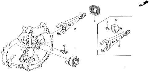 1987 LEGEND RSSUNROOF 4 DOOR 5MT MT CLUTCH RELEASE diagram