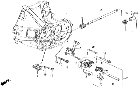 1989 LEGEND LMOQUETTE 4 DOOR 5MT MT SHIFT ROD - SHIFT HOLDER diagram 1989 LEGEND LMOQUETTE 4 DOOR 5MT MT SHIFT ROD - SHIFT HOLDER diagram