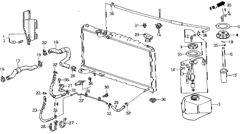 1989 LEGEND STD 2 DOOR 4AT RADIATOR HOSE diagram 1989 LEGEND STD 2 DOOR 4AT RADIATOR HOSE diagram