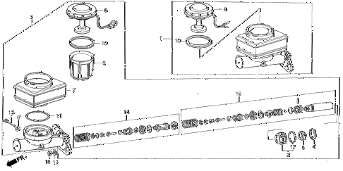 1990 LEGEND LMOQUETTE 2 DOOR 5MT BRAKE MASTER CYLINDER (L,LS) diagram