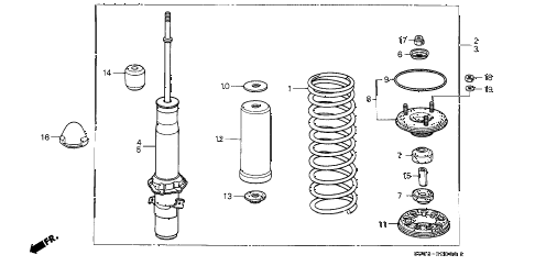 1989 LEGEND STD 2 DOOR 5MT FRONT SHOCK ABSORBER diagram 1989 LEGEND STD 2 DOOR 5MT FRONT SHOCK ABSORBER diagram