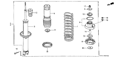 1987 LEGEND STD 2 DOOR 5MT REAR SHOCK ABSORBER diagram 1987 LEGEND STD 2 DOOR 5MT REAR SHOCK ABSORBER diagram