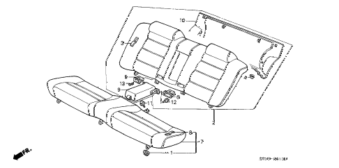 1989 LEGEND LMOQUETTE 2 DOOR 5MT REAR SEAT diagram
