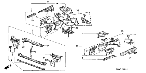 1988 LEGEND L 2 DOOR 5MT FRONT BULKHEAD diagram 1988 LEGEND L 2 DOOR 5MT FRONT BULKHEAD diagram
