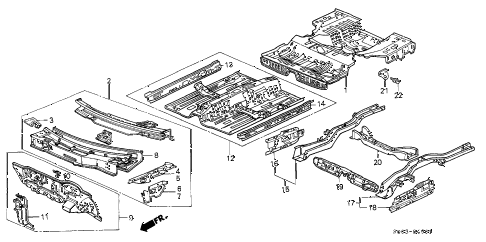1990 LEGEND STD 2 DOOR 4AT DASHBOARD - FLOOR diagram 1990 LEGEND STD 2 DOOR 4AT DASHBOARD - FLOOR diagram