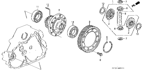 1990 INTEGRA GS 3 DOOR 4AT AT DIFFERENTIAL GEAR diagram 1990 INTEGRA GS 3 DOOR 4AT AT DIFFERENTIAL GEAR diagram