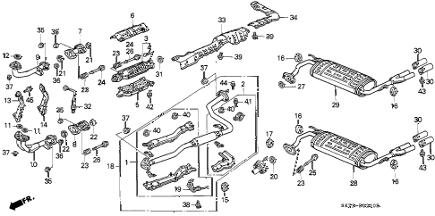 1990 INTEGRA RS 3 DOOR 4AT EXHAUST SYSTEM diagram