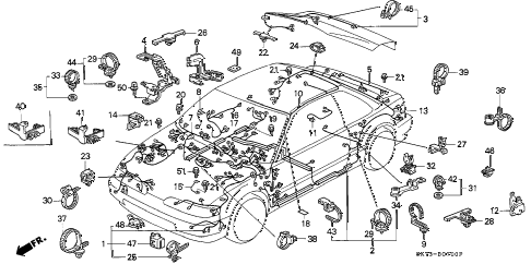 1990 INTEGRA RS 3 DOOR 4AT WIRE HARNESS diagram