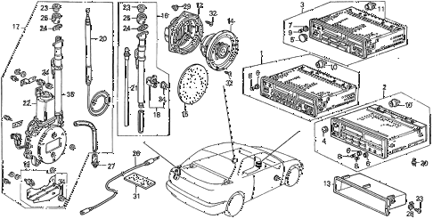 1990 INTEGRA RS 3 DOOR 4AT RADIO diagram