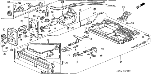 1990 INTEGRA RS 3 DOOR 4AT HEATER CONTROL (LEVER) diagram