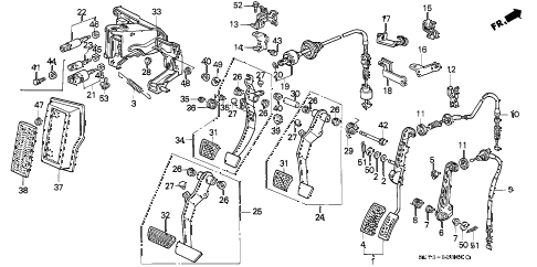 1990 INTEGRA RS 3 DOOR 4AT PEDAL diagram