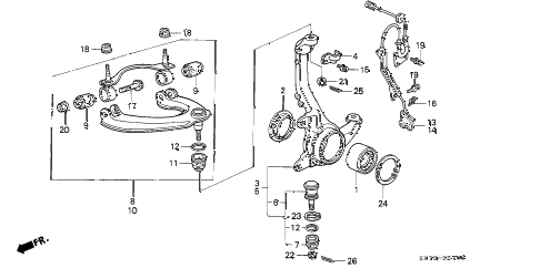 1990 INTEGRA GS 3 DOOR 4AT KNUCKLE diagram