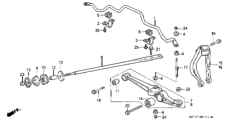 1990 INTEGRA RS 3 DOOR 5MT FRONT LOWER ARM diagram