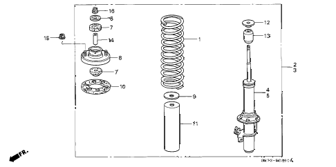 1990 INTEGRA GS 3 DOOR 4AT FRONT SHOCK ABSORBER diagram 1990 INTEGRA GS 3 DOOR 4AT FRONT SHOCK ABSORBER diagram