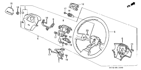 1990 INTEGRA RS 3 DOOR 4AT STEERING WHEEL (1) diagram