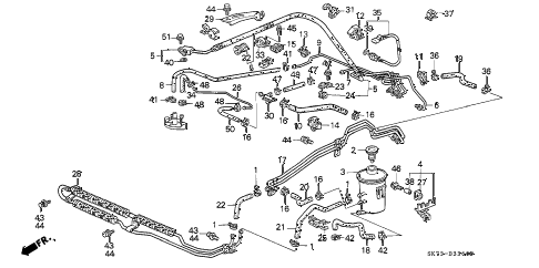 1990 INTEGRA GS 3 DOOR 4AT P.S. HOSES - PIPES diagram 1990 INTEGRA GS 3 DOOR 4AT P.S. HOSES - PIPES diagram