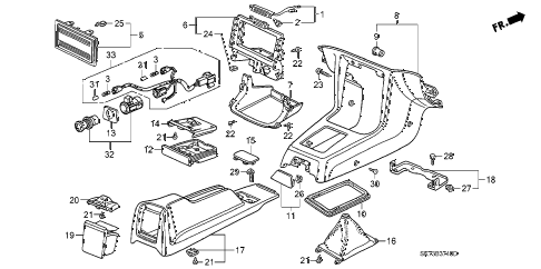 1990 INTEGRA RS 3 DOOR 4AT CONSOLE diagram