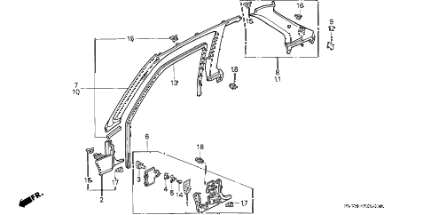 1990 INTEGRA RS 3 DOOR 5MT PILLAR LINING diagram 1990 INTEGRA RS 3 DOOR 5MT PILLAR LINING diagram