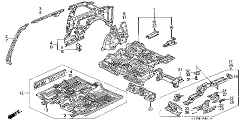 1990 INTEGRA GS 3 DOOR 5MT INNER PANEL diagram 1990 INTEGRA GS 3 DOOR 5MT INNER PANEL diagram
