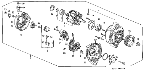 1990 INTEGRA RS 3 DOOR 5MT ALTERNATOR (DENSO) (1) diagram