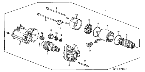 1990 INTEGRA RS 3 DOOR 4AT STARTER MOTOR (DENSO) (1) diagram