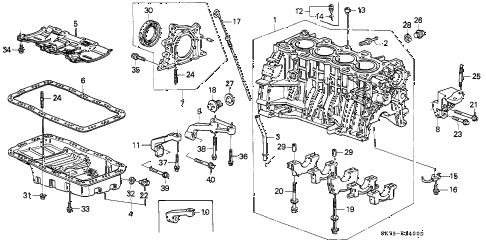 1990 INTEGRA RS 3 DOOR 4AT CYLINDER BLOCK - OIL PAN diagram