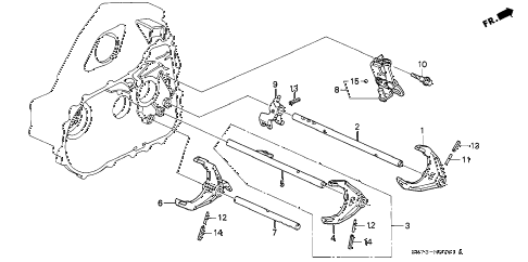 1993 INTEGRA GSLLEATHER 3 DOOR 5MT MT SHIFT FORK (2) diagram