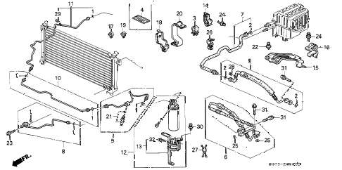 1990 INTEGRA LS 3 DOOR 5MT A/C HOSES - PIPES diagram